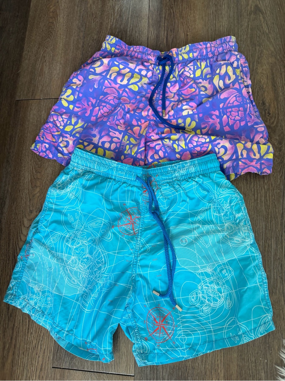 Vilebrequin Purple Multi & Turquoise Men's Swim Board Shorts